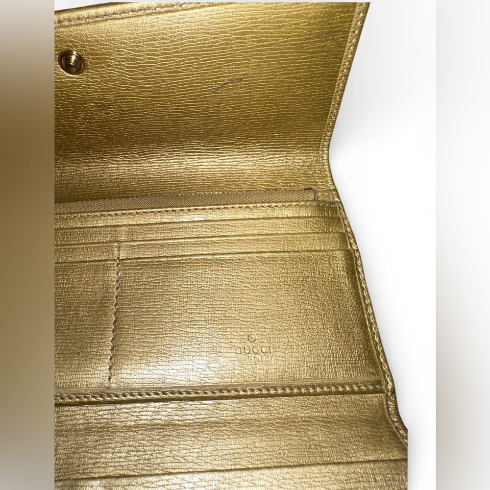 Gucci Metallic Leather Long Envelope Wallet - Picture 6 of 8